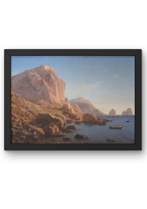 A Rocky Coast, Capri – Christen Kobke Deniz ve Kayalık Manzara Kanvas Tablo