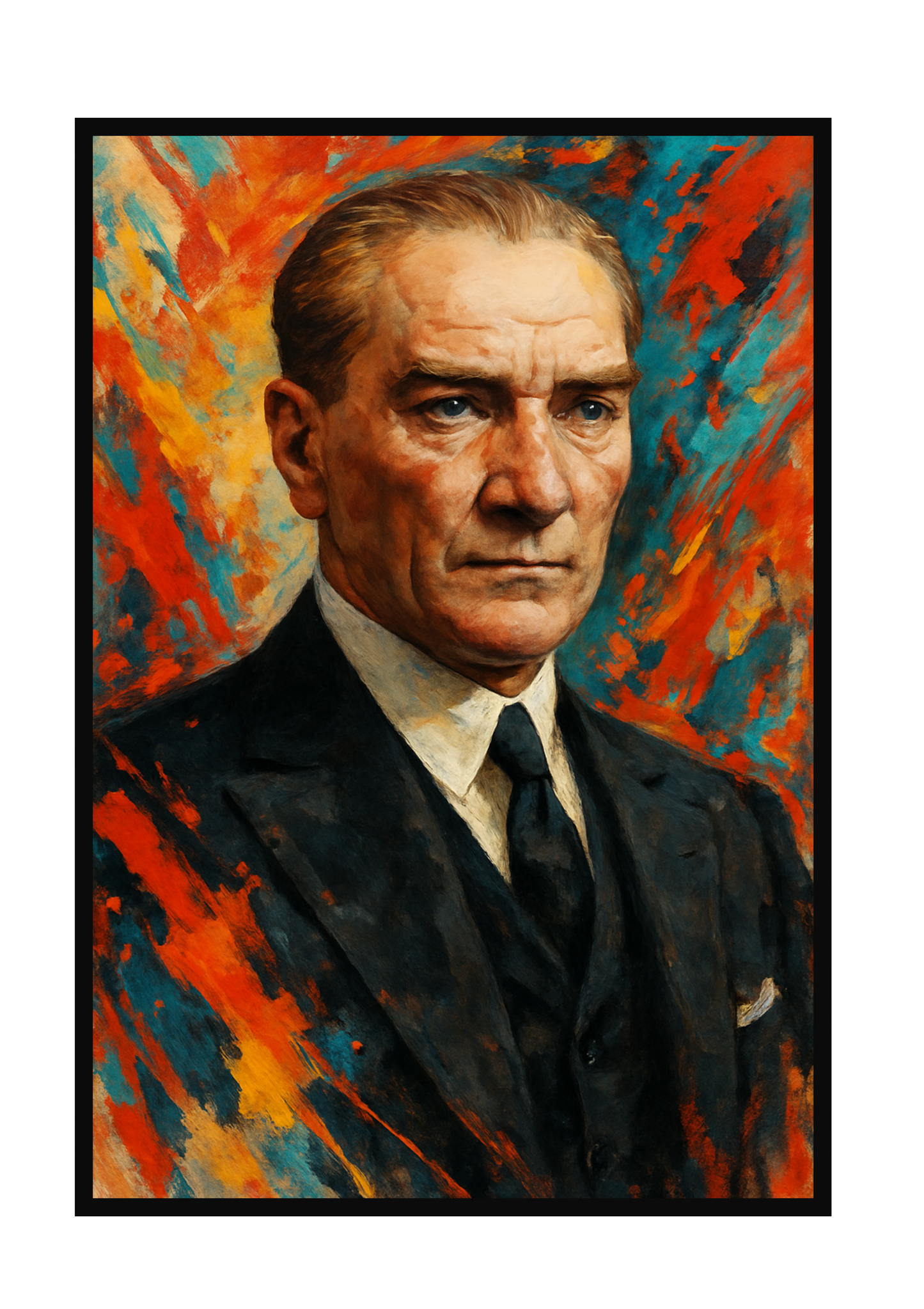 Atatürk Portre Kanvas Tablo – Modern Sanatsal Duvar Dekoru - Dekoratif ve Estetik Tablo