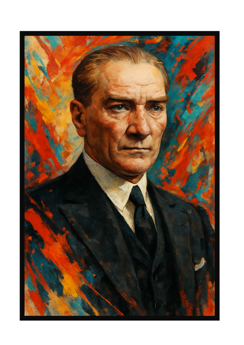 Atatürk Portre Kanvas Tablo – Modern Sanatsal Duvar Dekoru - Dekoratif ve Estetik Tablo