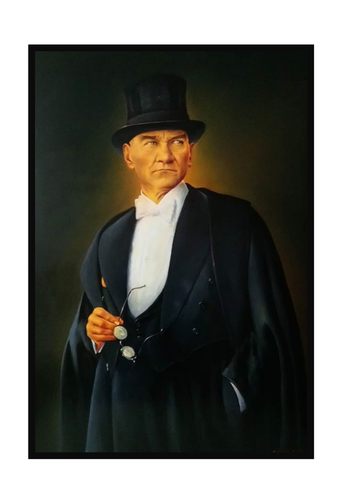 Sanatsal Atatürk Kanvas Tablosu – Cumhuriyet Ruhunu Yansıtan Dekoratif Duvar Sanatı ve Hediyelik Tablo
