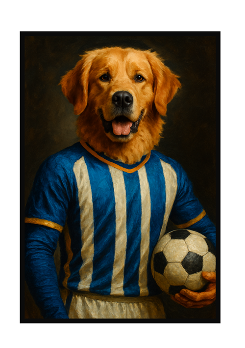 Kedi & Köpek Futbolcu Tablosu – Kişiye Özel Sporcu Portre Kanvas Tablo